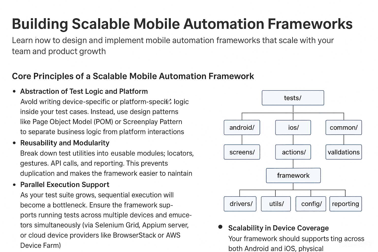 Abstract mobile automation architecture diagram concept